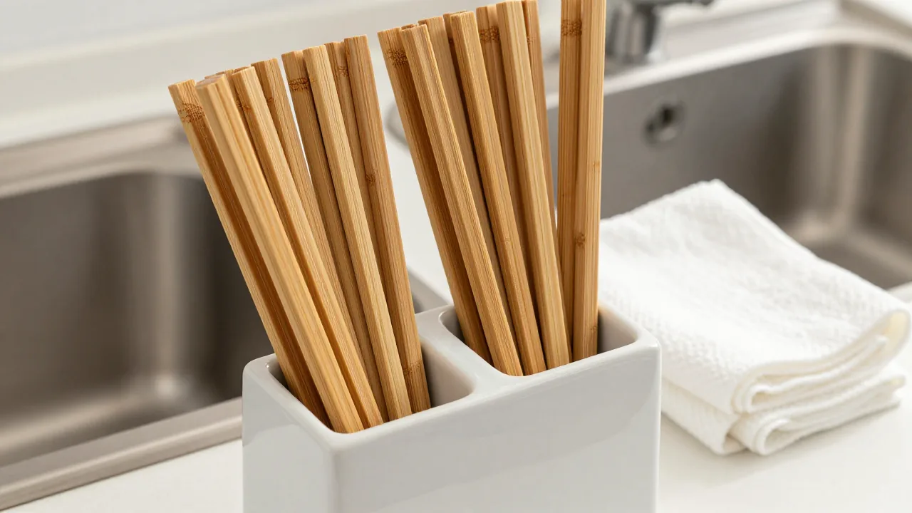 bamboo chopsticks guide drying holder after washing