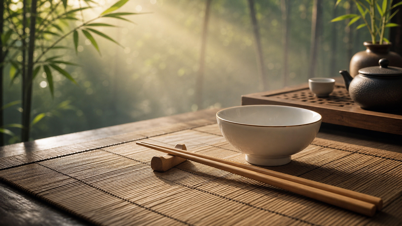 chopstick rest guide table placement beside bowl