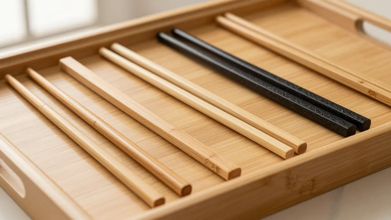 are wooden chopsticks dishwasher safe scene with bamboo chopsticks, lacquered chopsticks, wooden tray