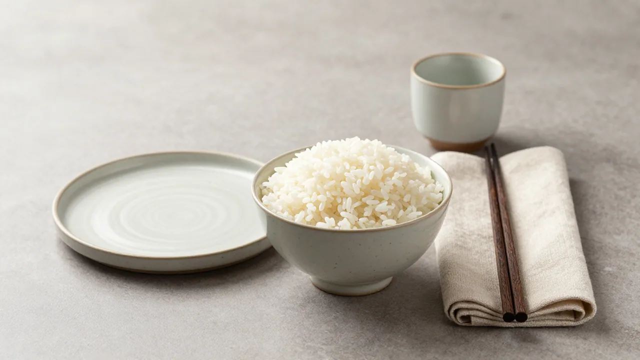 rice bowl, small plate, linen napkin for vietnamese chopsticks