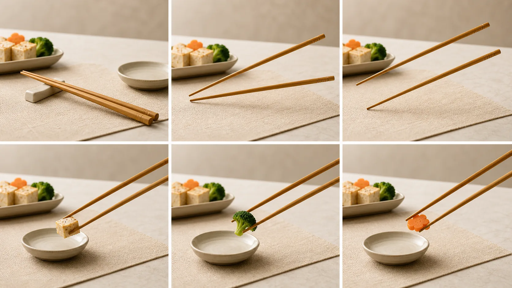 Chopsticks learning practice setup